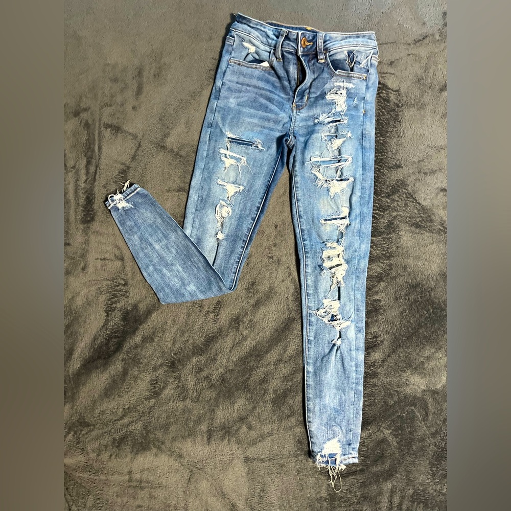 American Eagle: NE(X)T Level Stretch, blue Jean, size s short